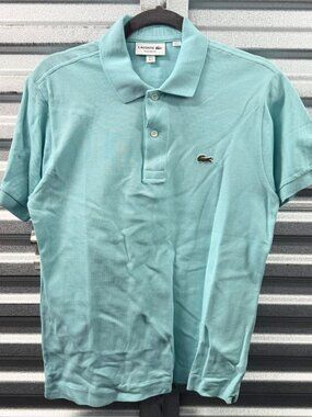 LACOSTE Sky Blue Crocodile Logo Short Sleeves Classic Fit Polo Sz S